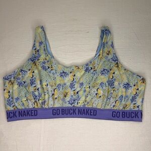 Floral Scoop-Front Bralette in Light Blue and Yellow